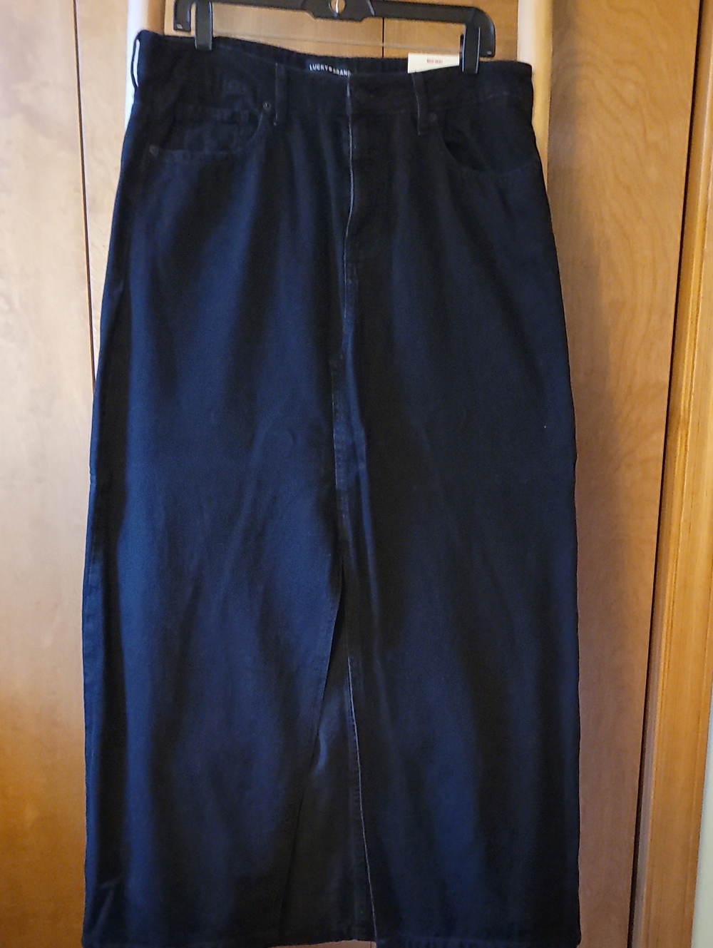 Lucky Brand Maxi Skirt in Black Denim.
